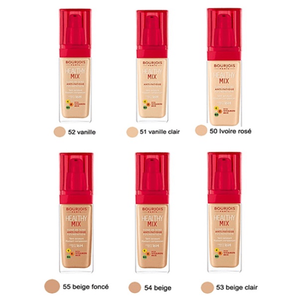 Foundation creams from Bourjois Healthy Mix Anti-Fatigue Foundation