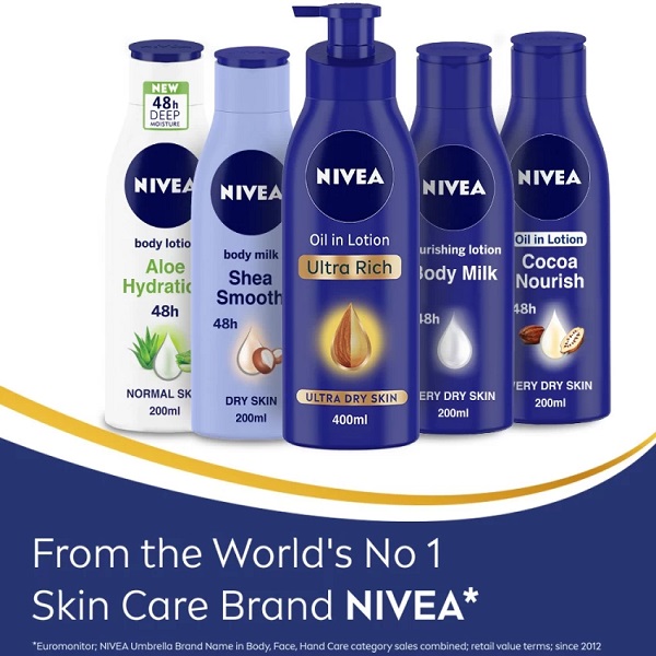 NIVEA Body Lotion Extra Dry Skin, Nourishing Almond Oil & Vitamin